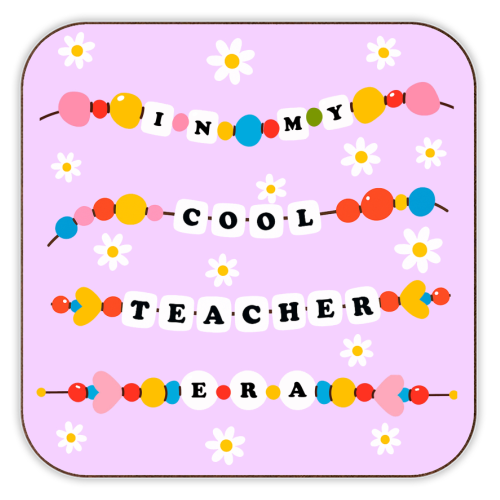 Cool Teacher Era - personalised beer coaster by Lilly Rose