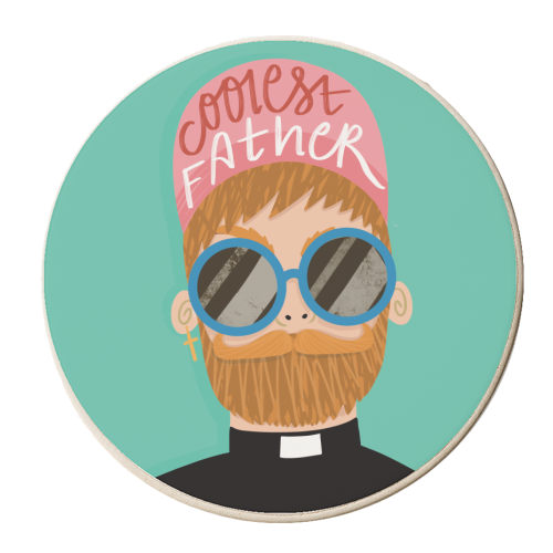 Coolest Father - personalised beer coaster by Vallely Studios