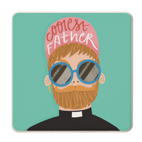 Coolest Father - personalised beer coaster by Vallely Studios