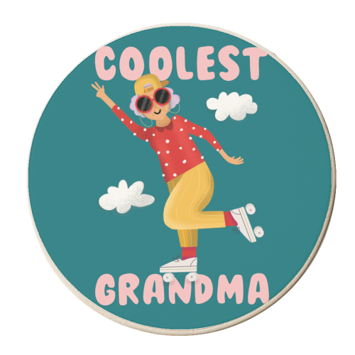 Coolest Grandma - personalised beer coaster by AbiGoLucky