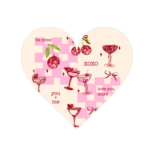 Coquette Cherry Disco Valentine Cocktail Illustration - Magnet by EZbie