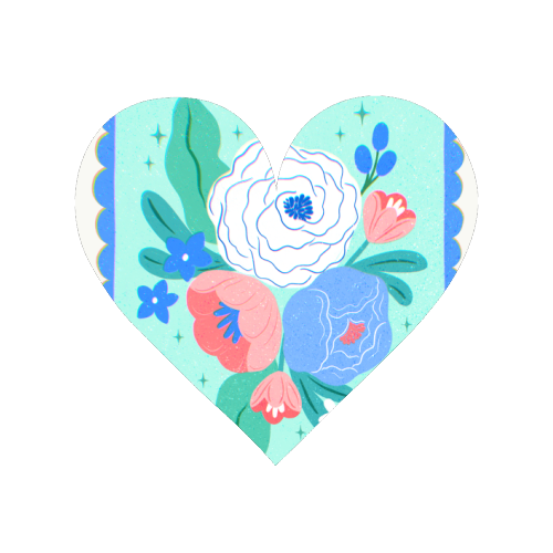 Coquette Floral with Scalloped Border - Magnet by Natalie Rodrigues