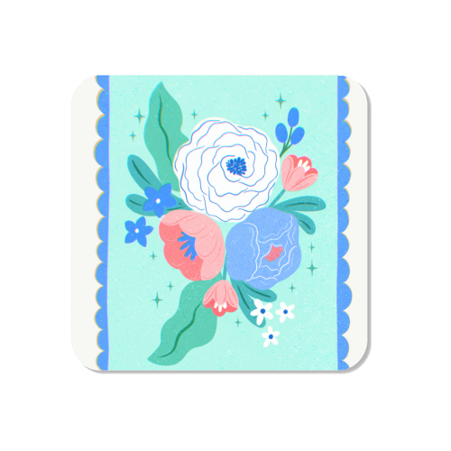 Coquette Floral with Scalloped Border - Magnet by Natalie Rodrigues