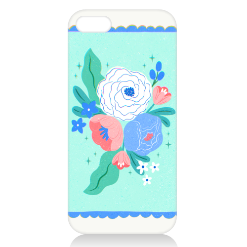 Coquette Floral with Scalloped Border - unique phone case by Natalie Rodrigues