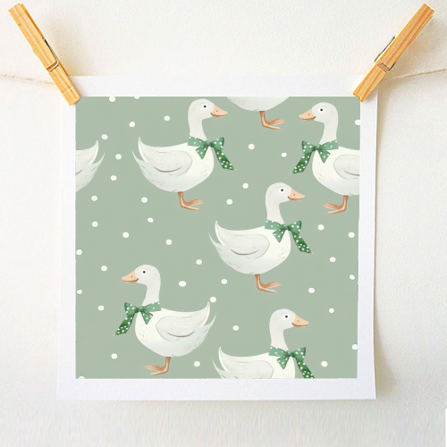 Coquette Goose pattern - A1 - A4 art print by haris kavalla
