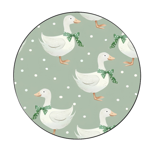 Coquette Goose pattern - Circle Sticker by haris kavalla