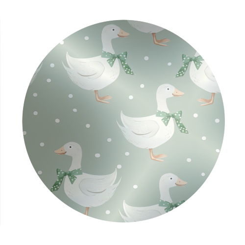 Coquette Goose pattern - Circle Sticker by haris kavalla
