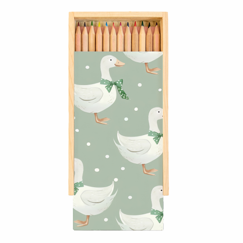 Coquette Goose pattern - Coloured Pencils with Box by haris kavalla