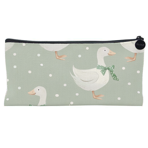 Coquette Goose pattern - flat pencil case by haris kavalla