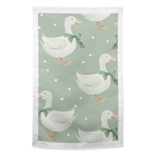 Coquette Goose pattern - funny tea towel by haris kavalla