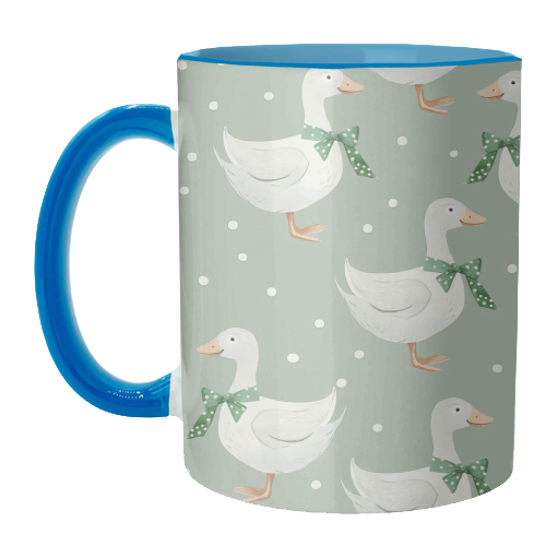 Coquette Goose pattern - unique mug by haris kavalla