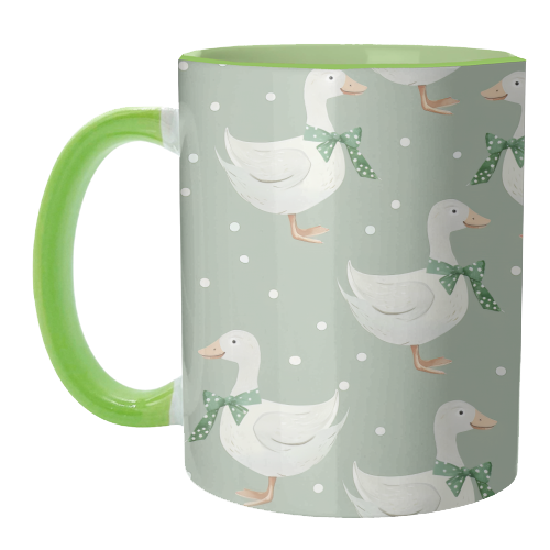 Coquette Goose pattern - unique mug by haris kavalla