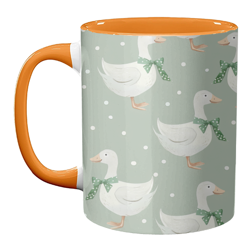Coquette Goose pattern - unique mug by haris kavalla