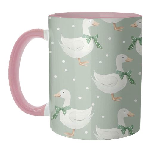 Coquette Goose pattern - unique mug by haris kavalla