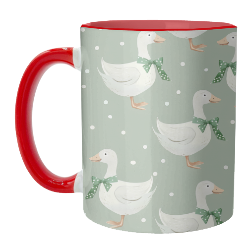 Coquette Goose pattern - unique mug by haris kavalla