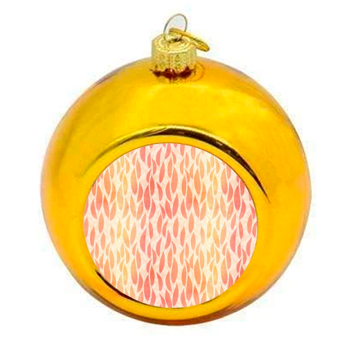 Coral Leaves - colourful christmas bauble by DejaReve