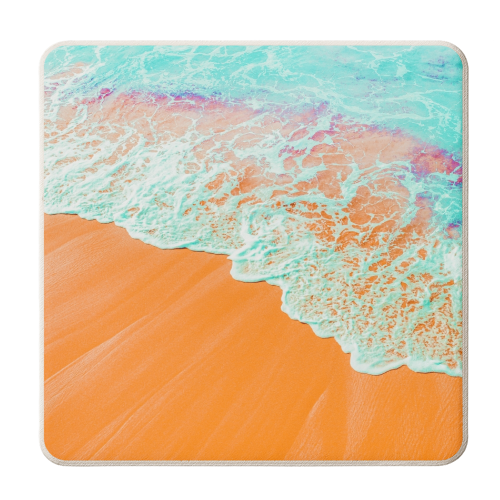 Coral Shore, Ocean Beach Photography, Summer Sea Sand Waves - personalised beer coaster by Uma Prabhakar Gokhale