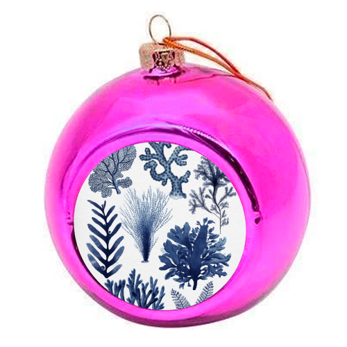 Corals & Seaweed Collection (Blue) - colourful christmas bauble by Gal Design