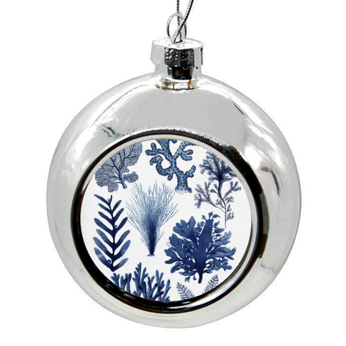 Corals & Seaweed Collection (Blue) - colourful christmas bauble by Gal Design