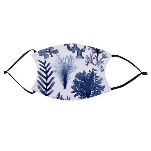 Corals & Seaweed Collection (Blue) - face cover mask by Gal Design