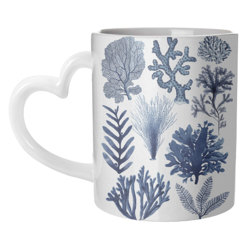 Corals & Seaweed Collection (Blue) - unique mug by Gal Design