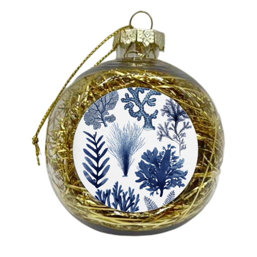 Corals & Seaweed Collection (Blue) - xmas bauble by Gal Design