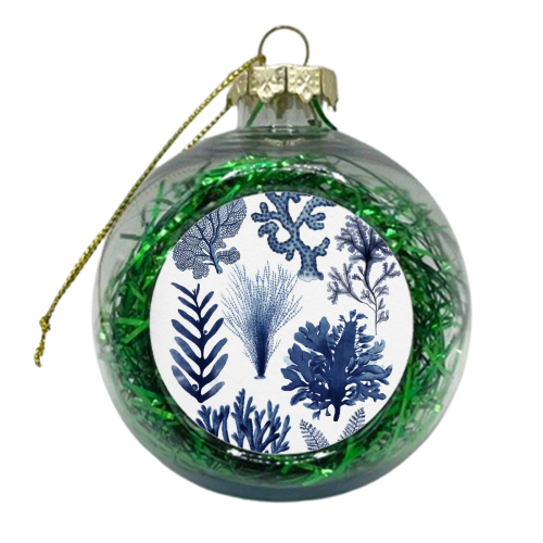 Corals & Seaweed Collection (Blue) - xmas bauble by Gal Design