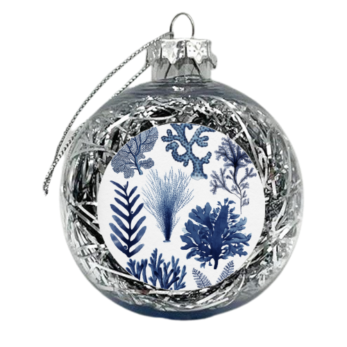 Corals & Seaweed Collection (Blue) - xmas bauble by Gal Design