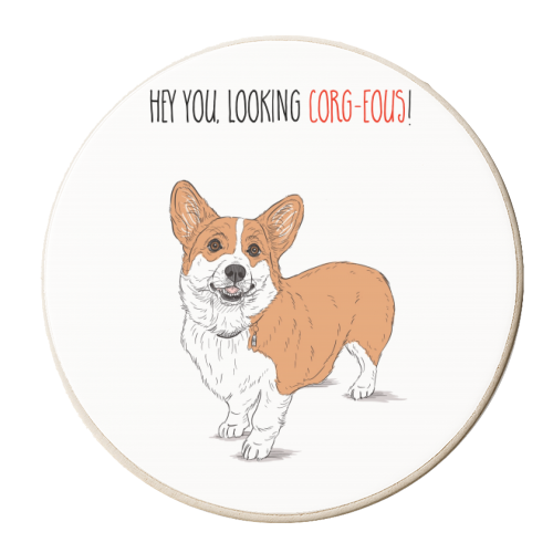 Corg-eous Corgi Dog - personalised beer coaster by Adam Regester