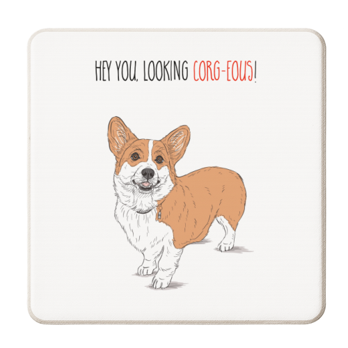 Corg-eous Corgi Dog - personalised beer coaster by Adam Regester