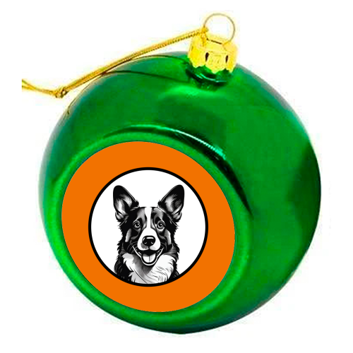 Corgi Cameo Dog Portrait - colourful christmas bauble by Adam Regester