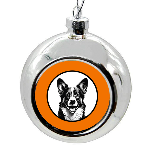 Corgi Cameo Dog Portrait - colourful christmas bauble by Adam Regester