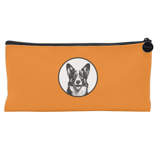 Corgi Cameo Dog Portrait - flat pencil case by Adam Regester