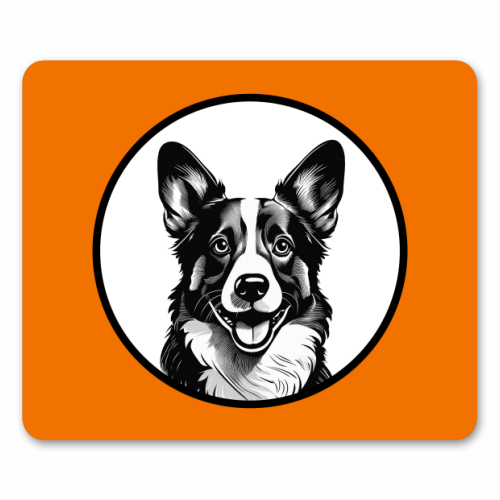 Corgi Cameo Dog Portrait - mouse mat by Adam Regester