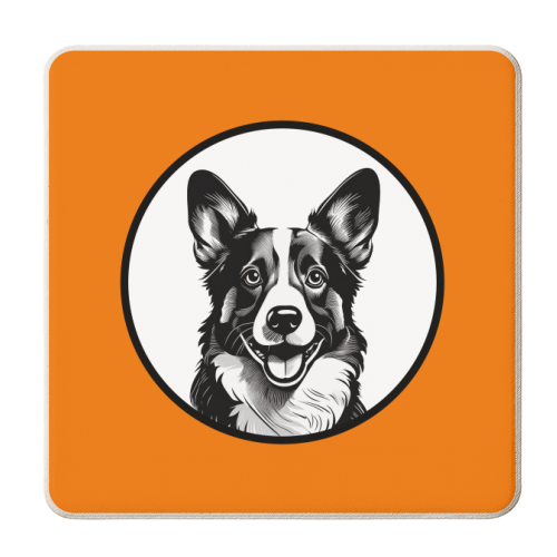 Corgi Cameo Dog Portrait - personalised beer coaster by Adam Regester