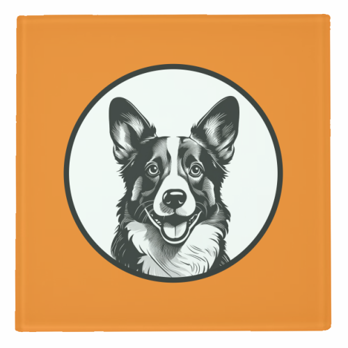 Corgi Cameo Dog Portrait - personalised beer coaster by Adam Regester