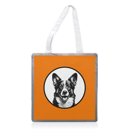 Corgi Cameo Dog Portrait - printed canvas tote bag by Adam Regester
