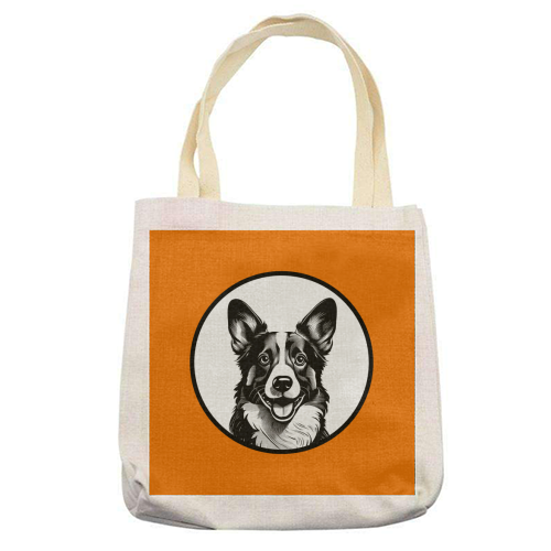Corgi Cameo Dog Portrait - printed canvas tote bag by Adam Regester