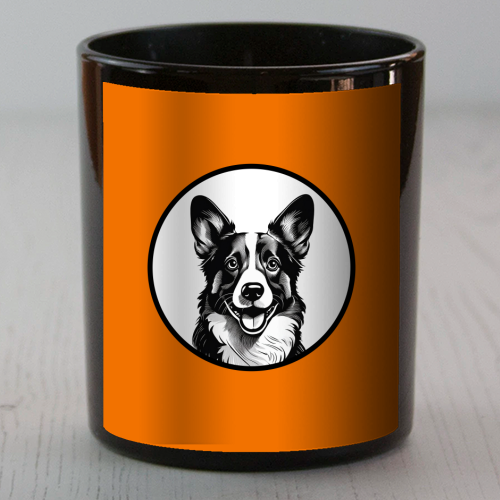 Corgi Cameo Dog Portrait - scented candle by Adam Regester