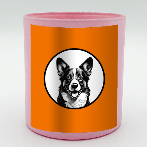 Corgi Cameo Dog Portrait - scented candle by Adam Regester