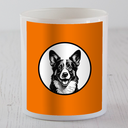 Corgi Cameo Dog Portrait - scented candle by Adam Regester