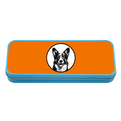 Corgi Cameo Dog Portrait - tin pencil case by Adam Regester