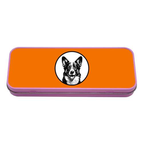 Corgi Cameo Dog Portrait - tin pencil case by Adam Regester