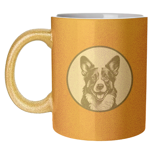 Corgi Cameo Dog Portrait - unique mug by Adam Regester