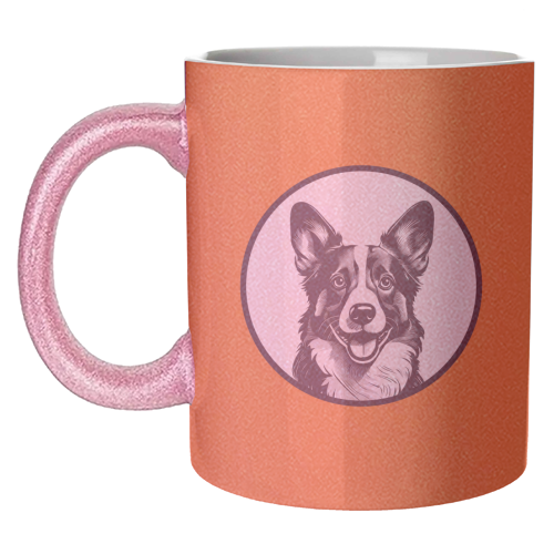 Corgi Cameo Dog Portrait - unique mug by Adam Regester