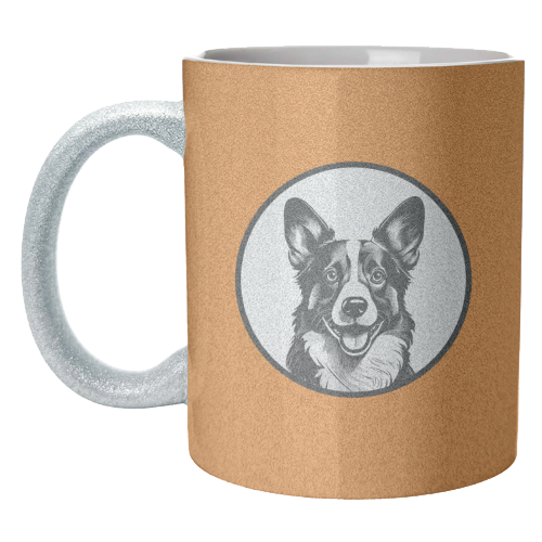Corgi Cameo Dog Portrait - unique mug by Adam Regester
