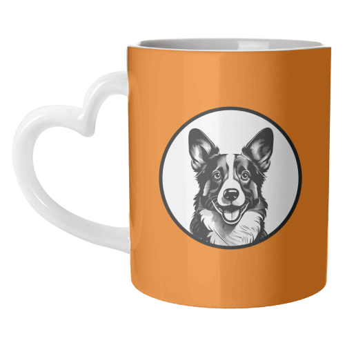 Corgi Cameo Dog Portrait - unique mug by Adam Regester