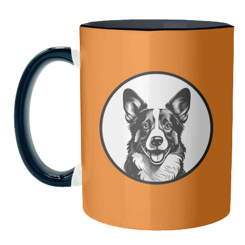 Corgi Cameo Dog Portrait - unique mug by Adam Regester