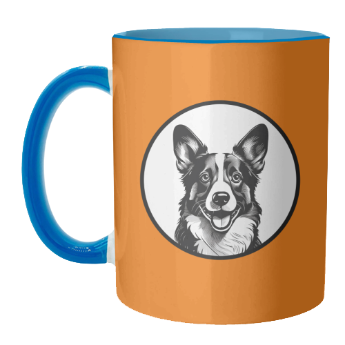 Corgi Cameo Dog Portrait - unique mug by Adam Regester