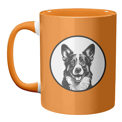 Corgi Cameo Dog Portrait - unique mug by Adam Regester